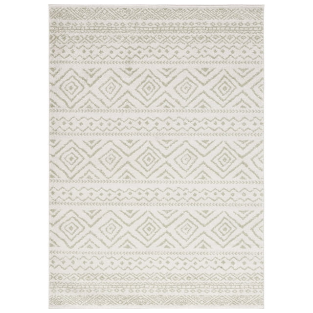 SAFAVIEH Tulum Merletta Oriental Area Rug, Ivory/Sage, 4' x 6'