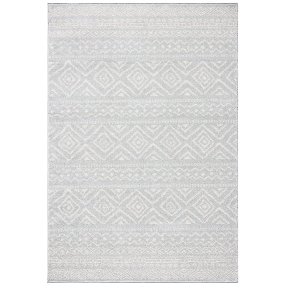 SAFAVIEH Tulum Merletta Oriental Area Rug, Light Grey/Ivory, 12' x 18'