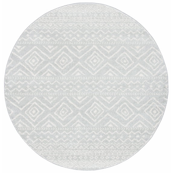 SAFAVIEH Tulum Merletta Oriental Area Rug, Light Grey/Ivory, 6'7" x 6'7" Round
