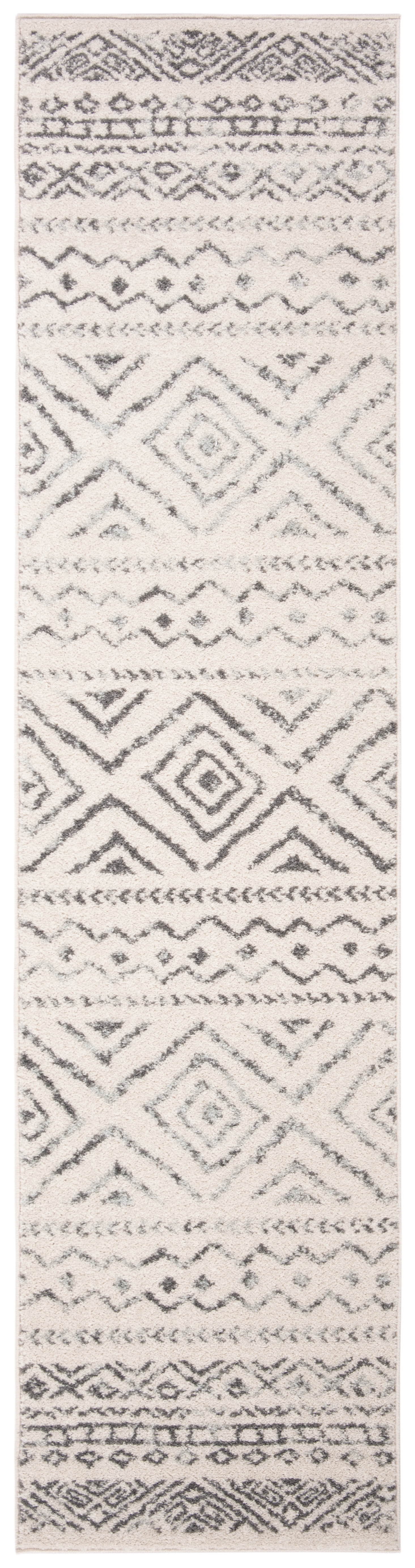 Ivory Boho-Chic Hand-Knotted Synthetic Area Rug