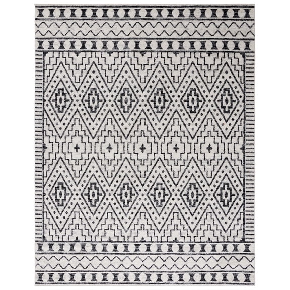 SAFAVIEH Tulum Nuala Geometric Area Rug, 9' x 12', Black/Ivory