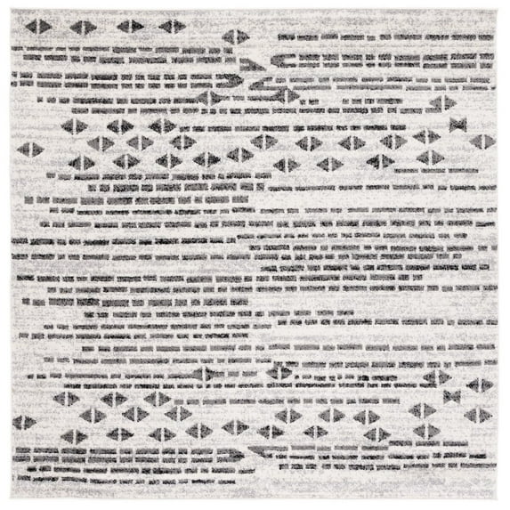 SAFAVIEH Tulum Ognen Geometric Area Rug, 6'7" x 6'7" Square, Black/Ivory