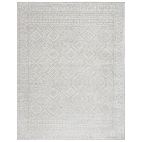 SAFAVIEH Tulum Ophelia Bordered Geometric Area Rug, 10' x 13', Light Grey/Ivory
