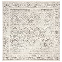 SAFAVIEH Tulum Ophelia Bordered Geometric Area Rug, 12' x 12' Square, Ivory/Grey