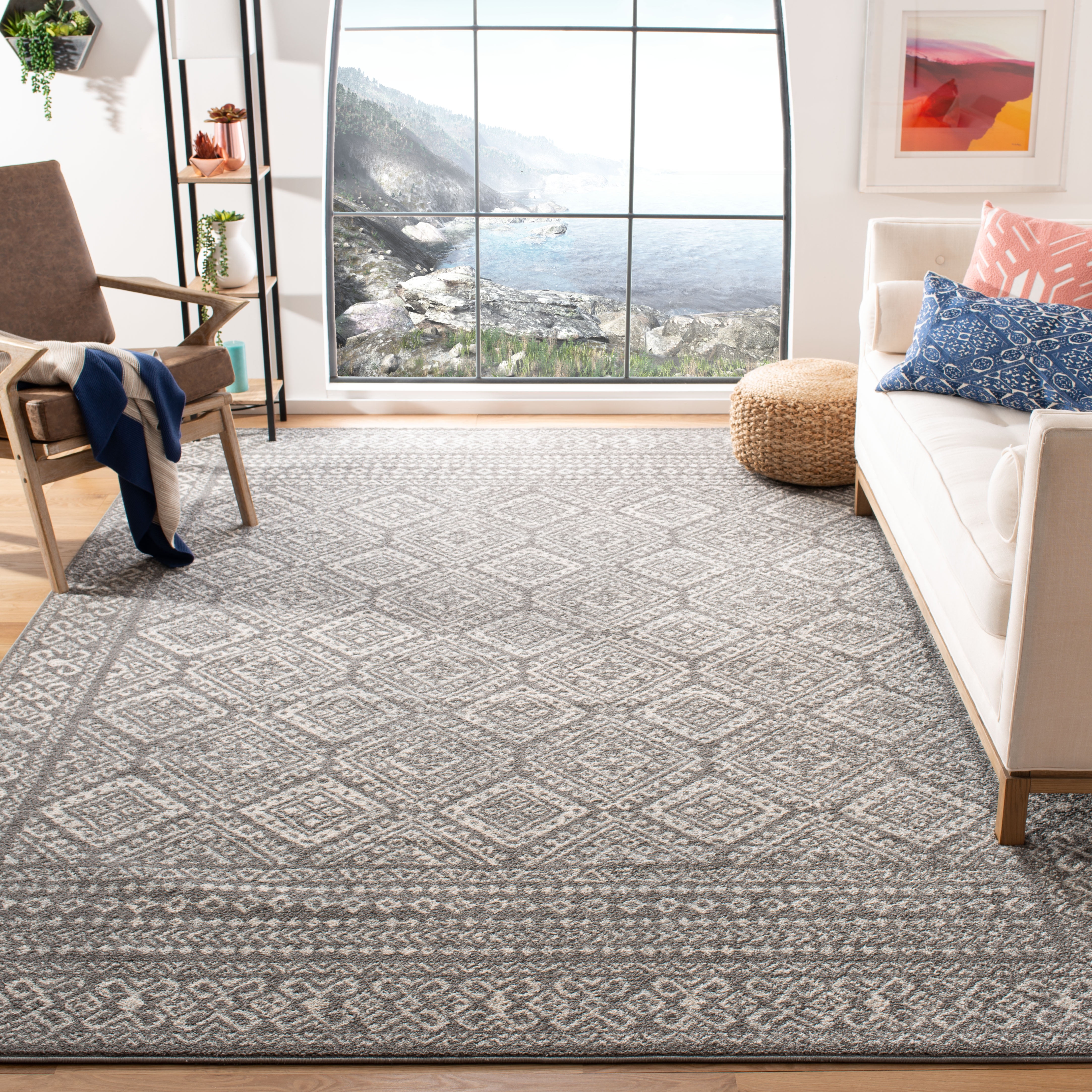 Safavieh Tulum Ophelia Oriental Area Rug, Dark Gray/Ivory, 12' x 15'