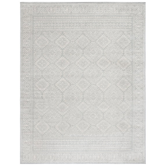 SAFAVIEH Tulum Ophelia Bordered Geometric Area Rug, 12' x 15', Light Grey/Ivory