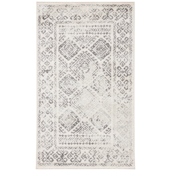 SAFAVIEH Tulum Ophelia Bordered Geometric Area Rug, 2' x 4', Ivory/Grey