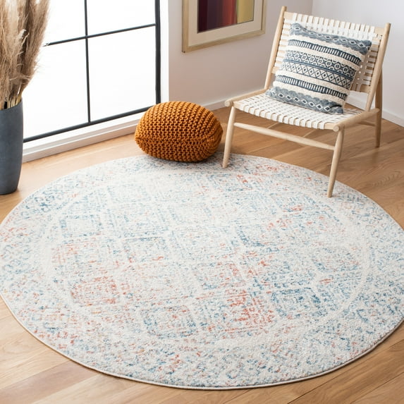 Safavieh Tulum Ophelia Oriental Area Rug, Ivory/Terracotta, 3' x 3' Round