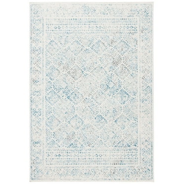 SAFAVIEH Tulum Ophelia Bordered Geometric Area Rug, 3' x 5', Ivory/Turquoise