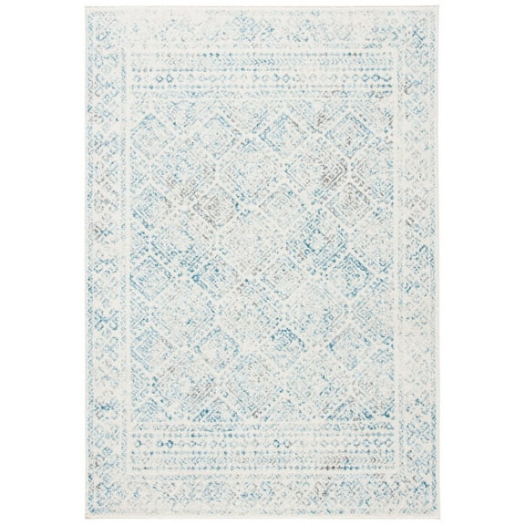 SAFAVIEH Tulum Ophelia Bordered Geometric Area Rug, 3' x 5', Ivory/Turquoise