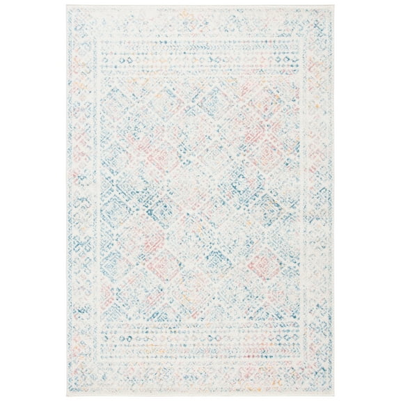 SAFAVIEH Tulum Ophelia Bordered Geometric Area Rug, 4' x 6', Ivory/Terracotta