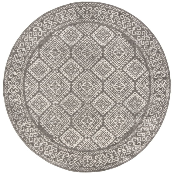 Safavieh Tulum Ophelia Oriental Area Rug, Dark Gray/Ivory, 5' x 5' Round