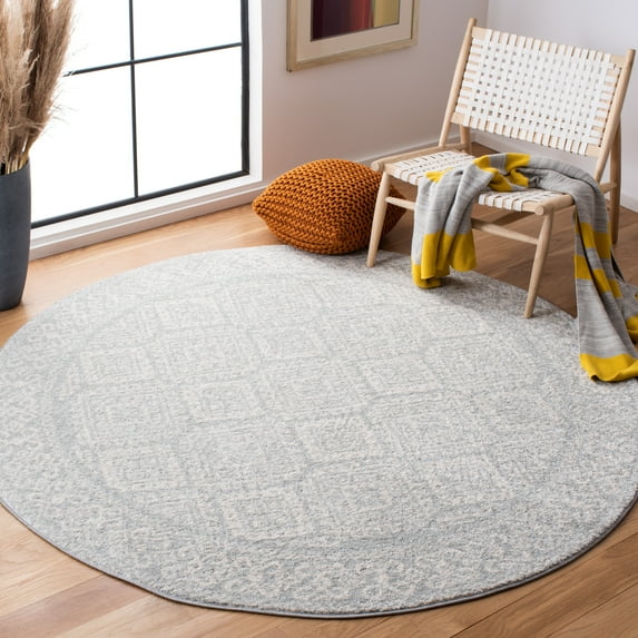 Safavieh Tulum Ophelia Oriental Area Rug, Light Gray/Ivory, 5' x 5' Round