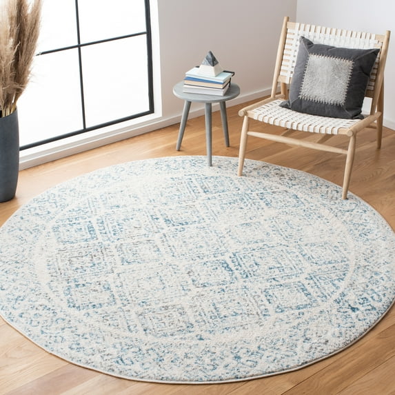 Safavieh Tulum Ophelia Oriental Area Rug, Ivory/Turquoise, 8' x 8' Round