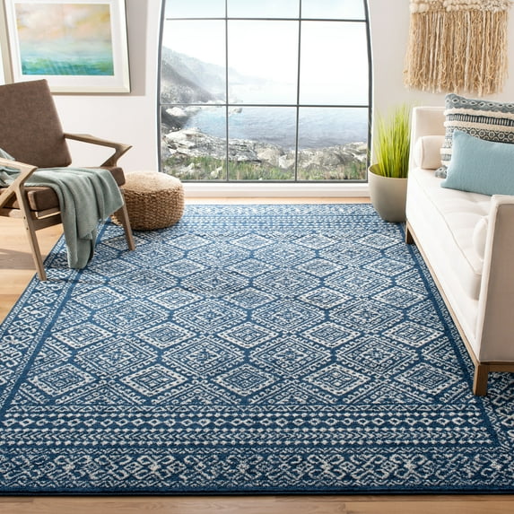 Safavieh Tulum Ophelia Oriental Area Rug, Navy/Ivory, 8' x 8' Square
