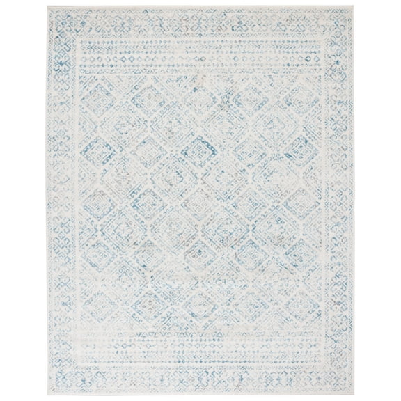 SAFAVIEH Tulum Ophelia Bordered Geometric Area Rug, 9' x 12', Ivory/Turquoise