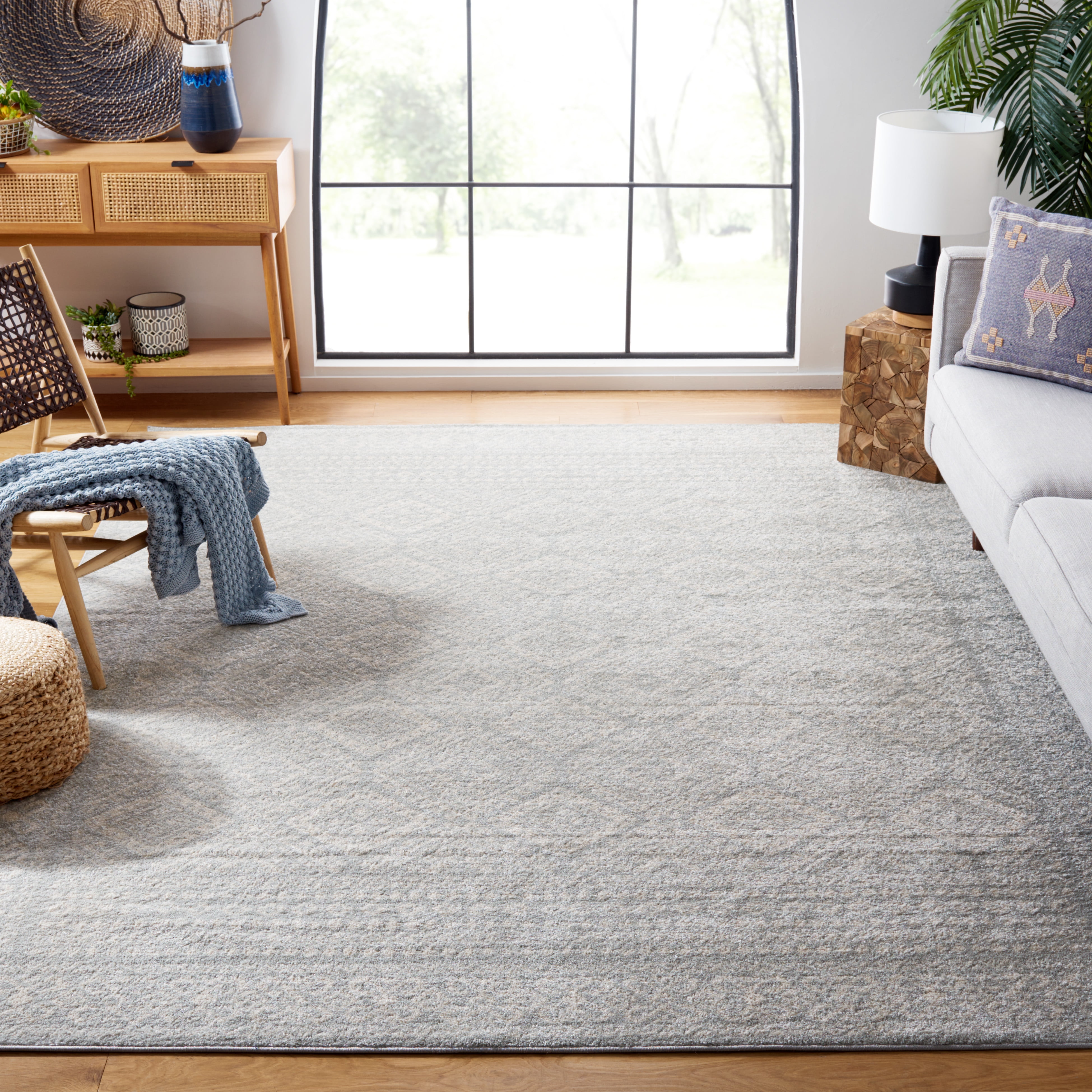 Safavieh Tulum Ophelia Oriental Area Rug, Light Gray/Ivory, 9' x 12'