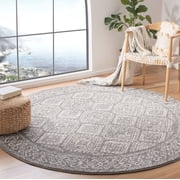 Safavieh Tulum Ophelia Oriental Area Rug, Dark Gray/Ivory, 9' x 9' Round