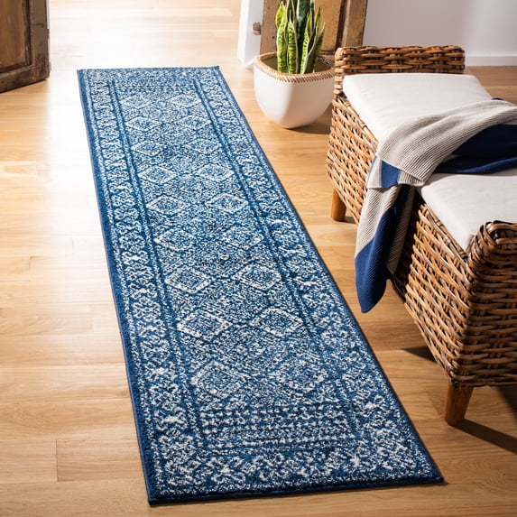 Safavieh Tulum Ophelia Oriental Runner Rug, Navy/Ivory, 2' x 13'