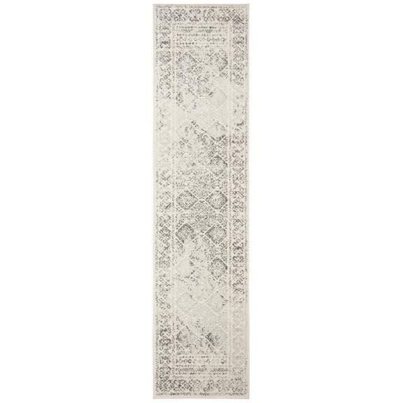 SAFAVIEH Tulum Ophelia Bordered Geometric Runner, 2' x 21', Ivory/Grey