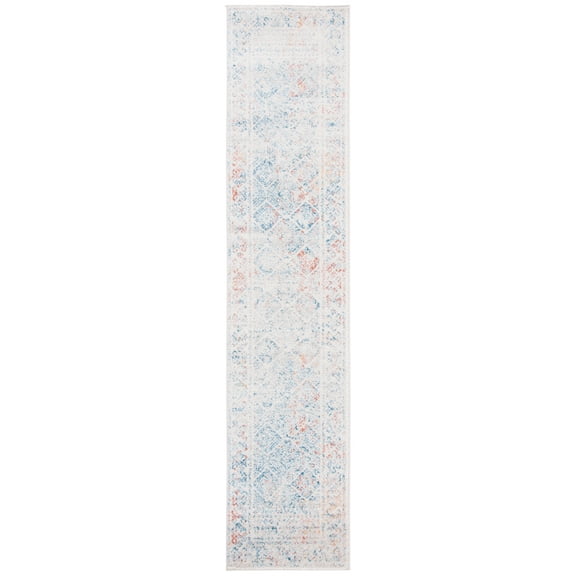 SAFAVIEH Tulum Ophelia Bordered Geometric Runner, 2' x 7', Ivory/Terracotta