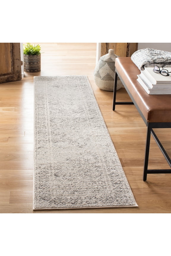Tulum Ophelia Oriental Runner Rug, Ivory/Gray, 2' x 8'