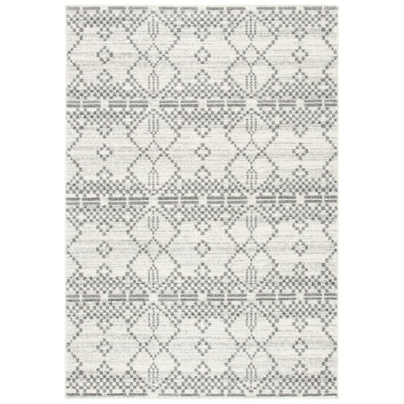 SAFAVIEH Tulum Percival Geometric Area Rug, 5'5" x 7'7", Dark Grey/Ivory