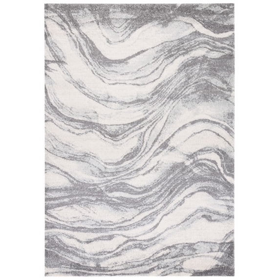 SAFAVIEH Tulum Quinten Abstract Area Rug, 5'3" x 7'6", Ivory/Grey