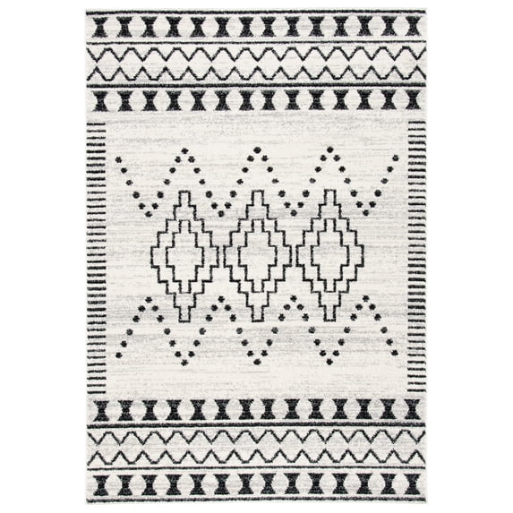 SAFAVIEH Tulum Roland Geometric Area Rug, 6'7" x 8'7", Black/Ivory