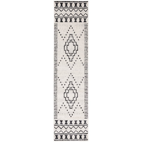 SAFAVIEH Tulum Roland Geometric Runner, 2'2" x 9', Black/Ivory