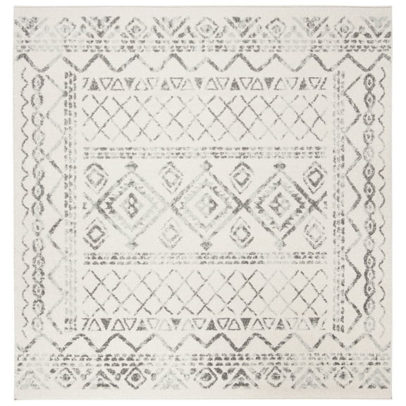 SAFAVIEH Tulum Ronald Distressed Area Rug, 12' x 12' Square, Ivory/Grey