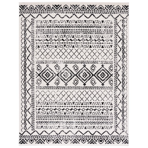 SAFAVIEH Tulum Ronald Distressed Area Rug, 12' x 15', Ivory/Black
