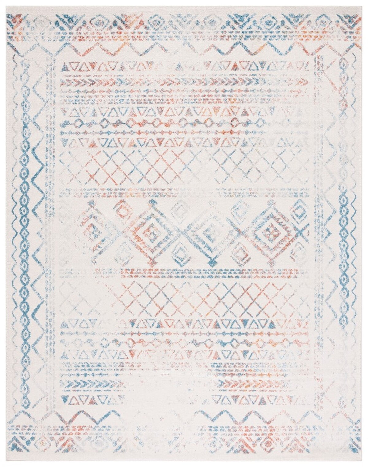 SAFAVIEH Tulum Ronald Distressed Area Rug, 12' x 15', Ivory/Turquoise