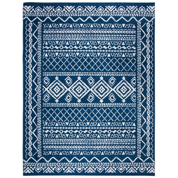 SAFAVIEH Tulum Ronald Distressed Area Rug, 12' x 18', Navy/Ivory