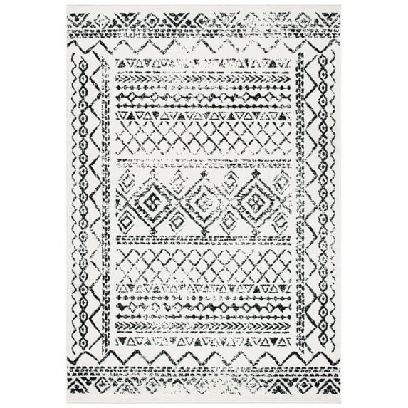 SAFAVIEH Tulum Ronald Distressed Area Rug, 2' x 4', Ivory/Black