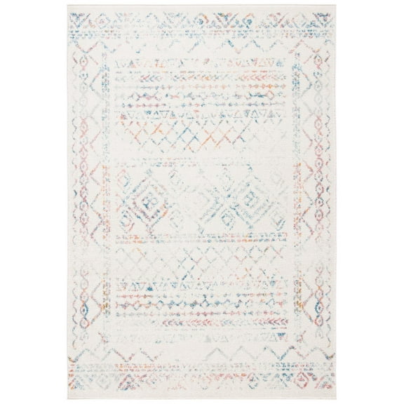 SAFAVIEH Tulum Ronald Distressed Area Rug, 4' x 6', Ivory/Turquoise