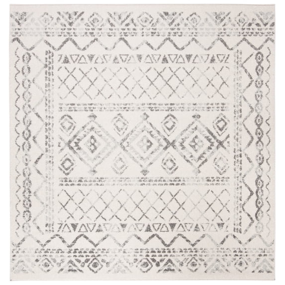 SAFAVIEH Tulum Ronald Distressed Area Rug, 5' x 5' Square, Ivory/Grey