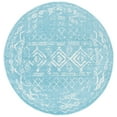 thumbnail image 1 of SAFAVIEH Tulum Ronald Distressed Area Rug, 6'7" x 6'7" Round, Turquoise/Ivory, 1 of 8