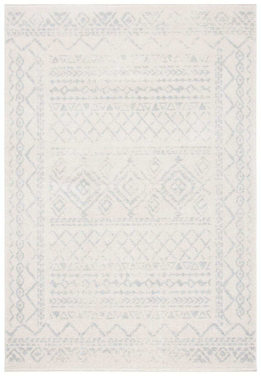 Gray Geometric 6' x 9' Hand-Knotted Synthetic Area Rug
