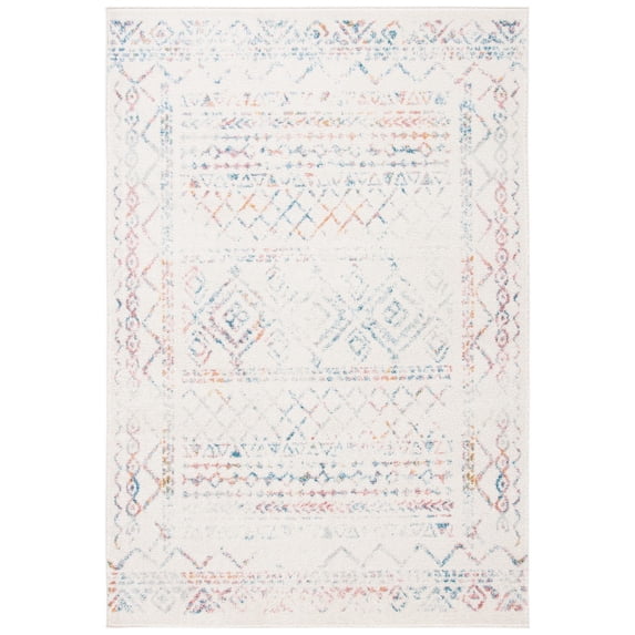 SAFAVIEH Tulum Ronald Distressed Area Rug, 6' x 9', Ivory/Turquoise