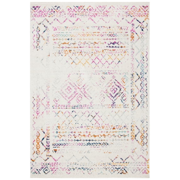 SAFAVIEH Tulum Ronald Oriental Area Rug, Ivory/Fuchsia, 5'3" x 7'6"