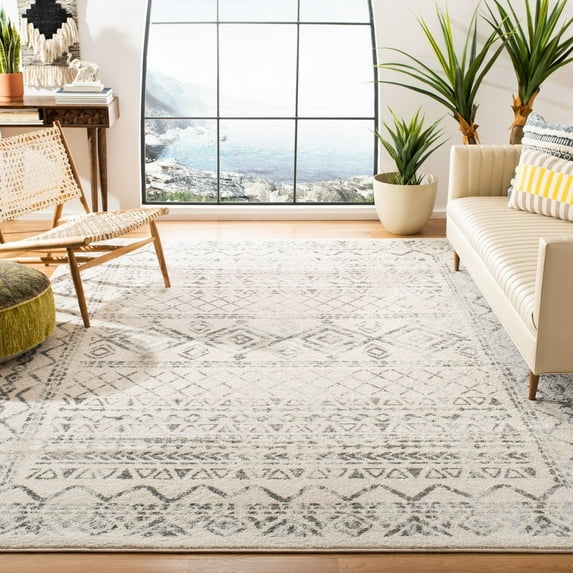 SAFAVIEH Tulum Ronald Distressed Area Rug, Ivory/Grey, 3' x 5'