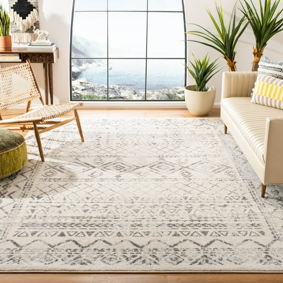 SAFAVIEH Tulum Ronald Distressed Area Rug, Ivory/Grey, 8' x 10'