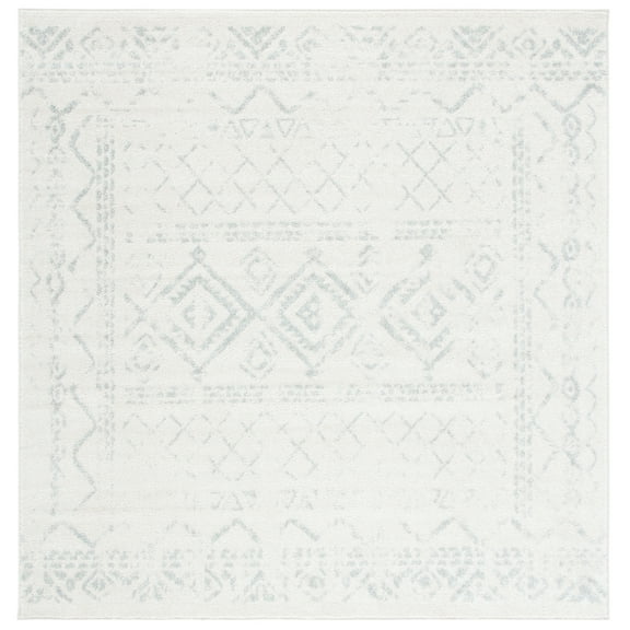 SAFAVIEH Tulum Ronald Oriental Area Rug, Ivory/Light Grey, 6'7" x 6'7" Square