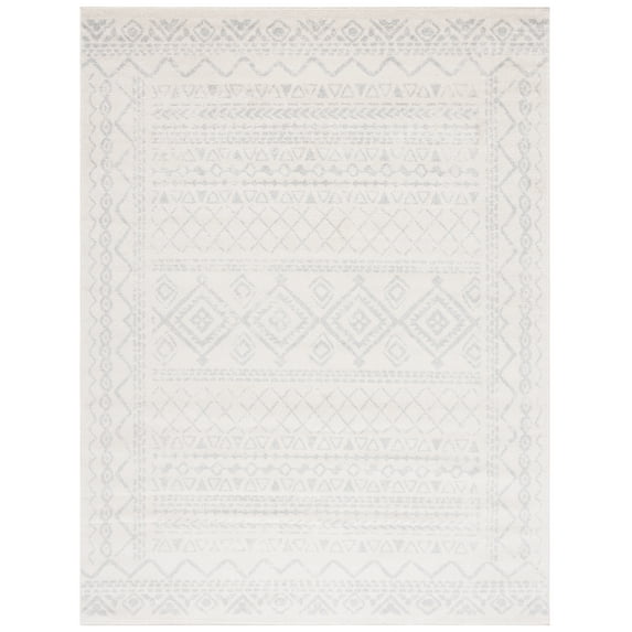 SAFAVIEH Tulum Ronald Oriental Area Rug, Ivory/Light Grey, 9' x 12'