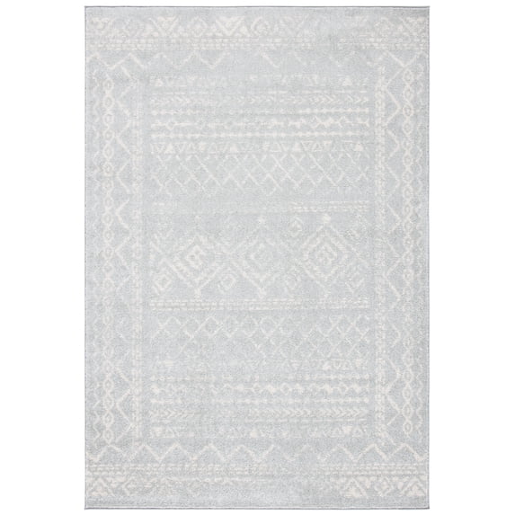 SAFAVIEH Tulum Ronald Distressed Area Rug, Light Grey/Ivory, 4' x 6'