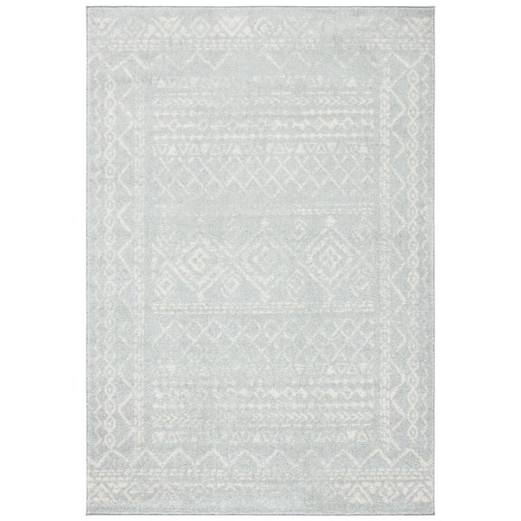 SAFAVIEH Tulum Ronald Oriental Area Rug, Light Grey/Ivory, 5'3" x 7'6"