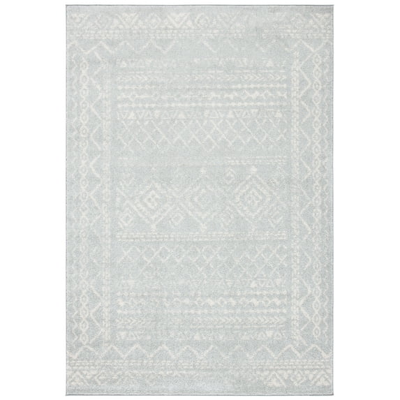 SAFAVIEH Tulum Ronald Oriental Area Rug, Light Grey/Ivory, 6' x 9'