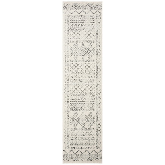 SAFAVIEH Tulum Ronald Distressed Runner Rug, Ivory/Grey, 2' x 12'