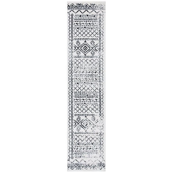 SAFAVIEH Tulum Ronald Distressed Runner, 2' x 13', Ivory/Black
